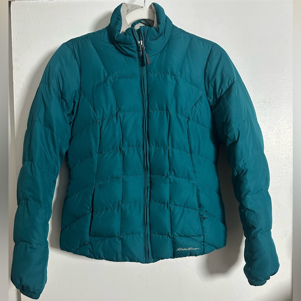 Eddie Bauer Women’s XS Down Puffer Jacket Teal Winter Coat